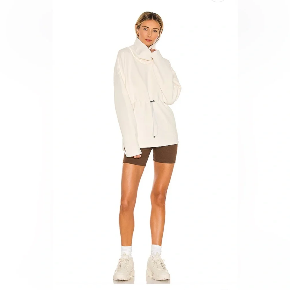 Varley Cream Drawstring Funnel Neck Pullover - Picture 1 of 16